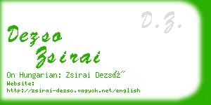 dezso zsirai business card